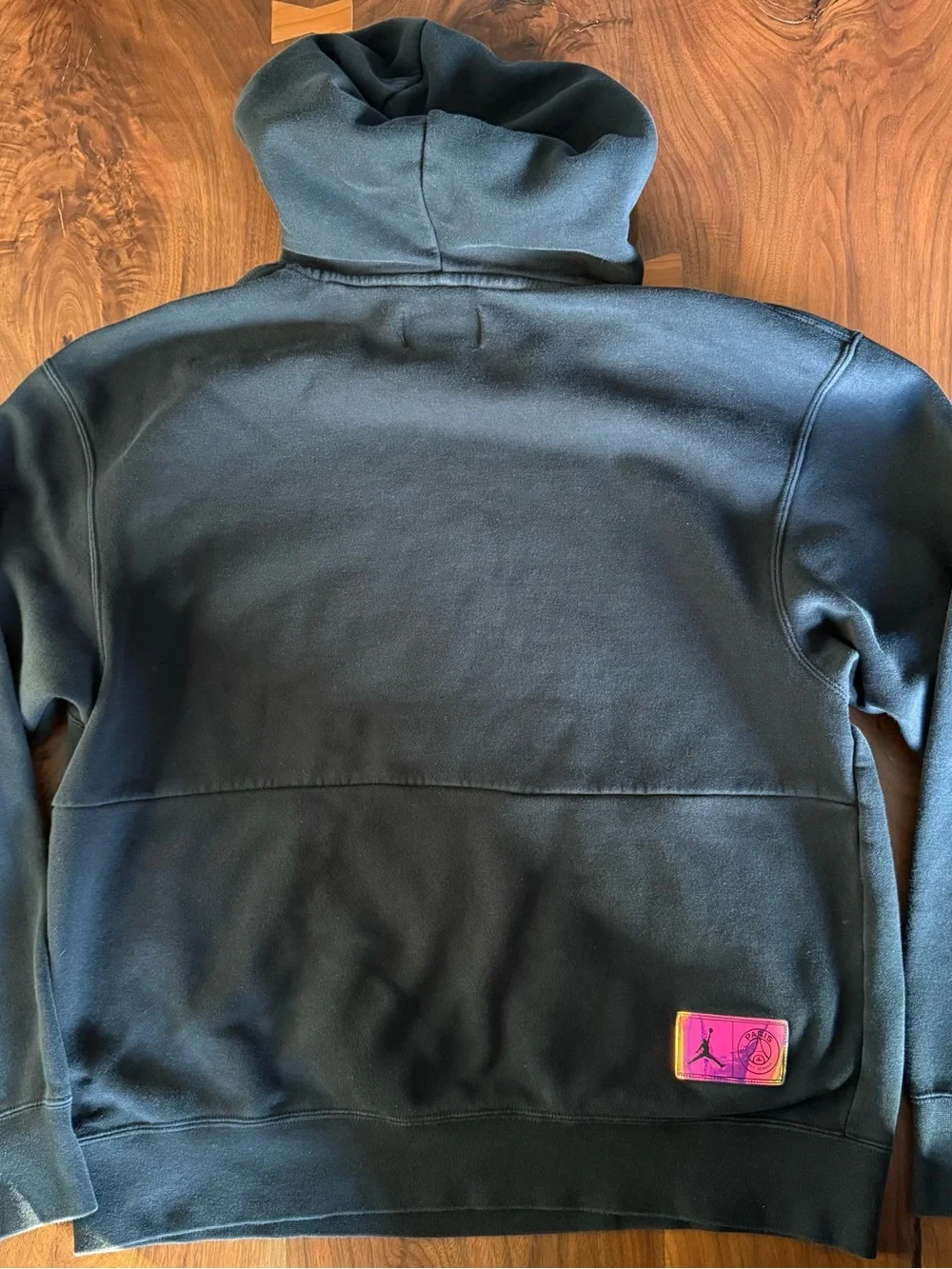Jordan Men’s Black Hoodie with Pink and Purple PSG Logo